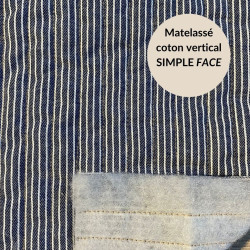 Striped Quilted Cotton RAYUS Navy Blue / White